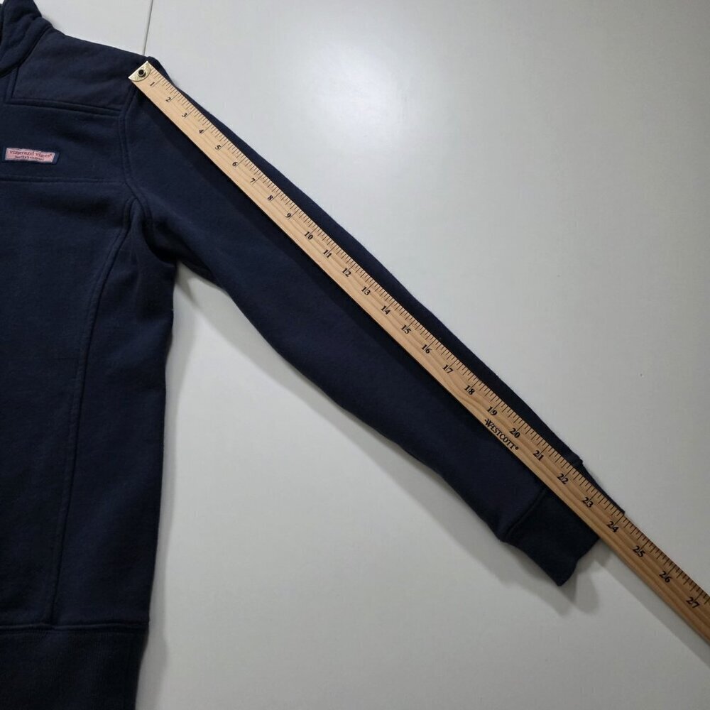 Vineyard Vines Polo Sweater Women S Navy LS 1/4 Zip Mock Neck Cotton Preppy Boho - Picture 7 of 15